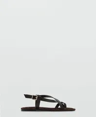 マンゴ レディース シューズ サンダル レザー MANGO Womenstraps Leather Sandals Chocolate チョコレートのサムネイル