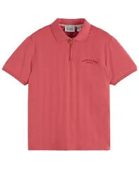 スコッチアンドソーダ メンズ トップス ポロシャツ 半袖 SCOTCH SODA Mens Popcorn Textu red QuarterZip ShortSleeve Polo Shirt Miのサムネイル