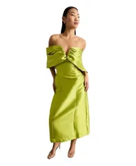 ウエアハウス レディース トップス ワンピース ミディ サテン Warehouse Womensatin Twill Bardot Midi Dress Chartreuse シャルトリューズのサムネイル