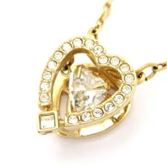 SWAROVSKI(スワロフスキー) ネックレス美品  - ゴールド×クリア ハートのサムネイル