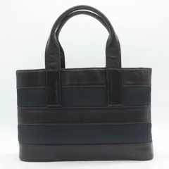 モスキーノ トートバッグ ボーダー レザー 鞄 カバン ブランド メンズ レディース ブラック MOSCHINO 【中古】のサムネイル