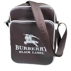 【レアカラー】BURBERRY BLACK LABEL ショルダーバック PVC ホースマークビックロゴ ブラウン ホワイトのサムネイル
