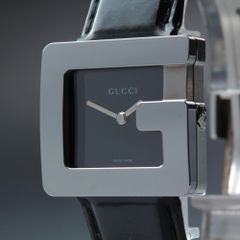 GUCCI G-Frame クォーツ 腕時計 ブラック ラバーベルト 稼働品 - メルカリ