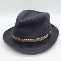 アクアスキュータム ハット 帽子 ブランド チェック柄 日本製 メンズ 57cmサイズ ネイビー Aquascutum 【中古】のサムネイル