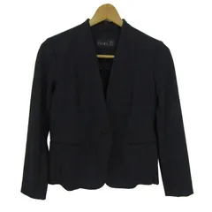 バジーレ２８ ノーカラージャケット アウター Vネック ストレッチ レディース 7サイズ ブラック BASILE28 【中古】のサムネイル