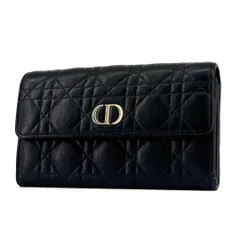 Christian Dior ディオール カロ カナージュ 長財布 レザー ゴールド金具 CDロゴ ブラックのサムネイル