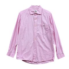 90s Lacotse ポロシャツ 半袖 ストライプ ネイビー L ワンポイント