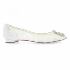 マノロブラニク MANOLO BLAHNIK HANGISIFLAT レース フラットシューズのサムネイル
