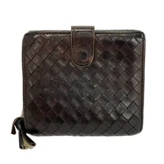 BOTTEGA VENETA(ボッテガヴェネタ) 2つ折り財布 イントレチャート ダークブラウン レザーのサムネイル