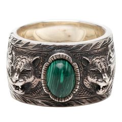 GUCCI グッチ キャットヘッド マラカイト リング 16号 - メルカリ