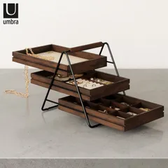アンブラ umbra ジュエリーボックス ジュエリーケース アクセサリーケース 収納 小物入れ テラス ジュエリートレイ スライド式 3層 木製 21004037048のサムネイル