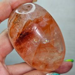 極上発色✨ファイヤークォーツ リモナイトインクォーツ 原石 台座付き　1226 極上発色✨ファイヤークォーツ リモナイトインクォーツ 原石 台座付き