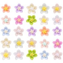 Brand New CoCud Mini Resin Flowers, 0.22-inch Diameter, Miniature Flower Decorations for Dollhouses, Lily, Multicolor (Uses: Nail Art, Fairy Garden, DIY Crafts, Nail Jewelry Making) - 100 Pieces