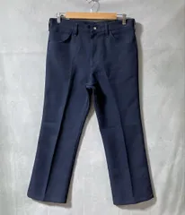 Wrangler ラングラー 70's vintage アメリカ製 ポリエステル TALON ZIP ランチャードレス フレア スラックス パンツ size.34×33 ネイビーのサムネイル