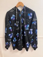 (^w^)b 美品 SUREVE シュリーブ アベイル Avail くま 総柄 ジップアップ パーカー L サイズ 黒 青 紫 地雷系 サブカル 病みかわ 量産型 メンヘラ 地雷 オーバーサイズ フード付き リボン リボン紐 OM13317MRのサムネイル
