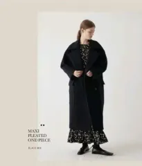 Wコンセプト BEMUSE MANSION 水彩 パータン ブラック マキシ ロング ONE PIECE マタニティ服, マタニティ服 可能のサムネイル
