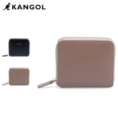 カンゴール KANGOL 財布 二つ折り メンズ レディース ラウンドファスナー ロゴ型押し SHORT WALLET グレージュ KGSA-WA00018のサムネイル