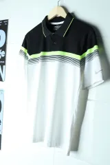 (S-M) NIKE ナイキ 半袖 KARA（カラ） キー Tシャツ 機能性 ゴルフ ブラック 蛍光-H34052のサムネイル
