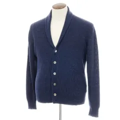 【中古】ポールスチュアート PAUL STUART リネンコットン ミドルゲージ ショールカラー カーディガン ネイビー【サイズL】【メンズ】のサムネイル