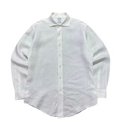 美品 ブルックスブラザーズ リネンシャツ ストライプ ボタンダウン M