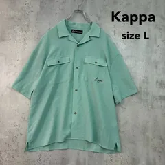 Kappa カッパ L グリーン 半袖シャツ 開襟シャツ オープンカラーシャツ カジュアルシャツ トップス ルーズフィット オーバーサイズ ビッグシルエット フラップポケット バックプリント ロゴ刺繍 ストリート スポーツミックス ワンポイント ★ ■◆のサムネイル