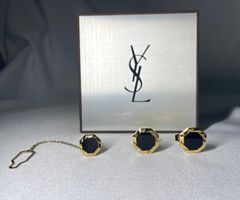 YVES SAINT LAURENT イヴサンローラン YSLロゴ 艶消しシルバー