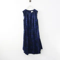 美品 ティヤマイ パリ T.yamai paris パームツリープリント カットジャガードノースリーブワンピース 1 ネイビー┃【2400015025223】のサムネイル