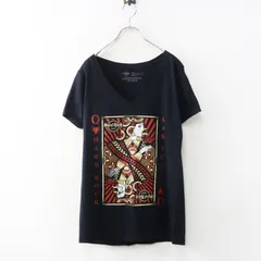 ハードロックホテル Hard Rock HOTEL Queen プリント Ｖネック Tシャツ L｜ブラック トップス 半袖【2400015036311】のサムネイル