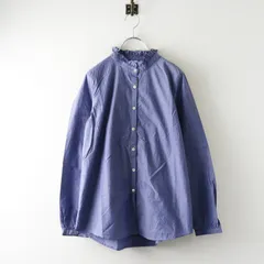 ケレン kelen フリルデザイン コットンシャツ M ブルー系／トップス 長袖【2400015042022】のサムネイル