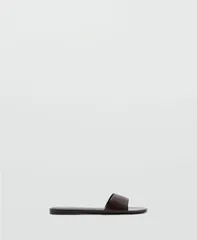 マンゴ レディース シューズ サンダル レザー MANGO Womens Flat Leather Sandals Chocolate チョコレートのサムネイル