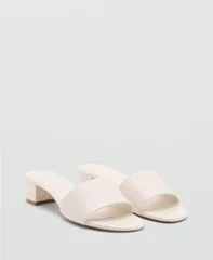 マンゴ レディース シューズ サンダル ヒール MANGO Womenstrap BlockHeel Sandals Ecru エクリュのサムネイル