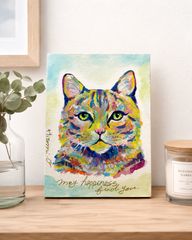 F3号キャンバス☆絵画原画 現代アート アート キリン 動物画 作品証明