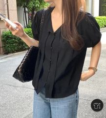 美品 ユナイテッドアローズ COMFYステッチプルオーバーブラウス パフ袖