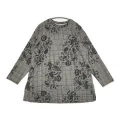 Wacoal カルソン グレンチェック ペイズリー フレア 長袖Ｔシャツ カットソー ロンＴ グレー ブラック レディース ワコール【中古】6-0618M∞のサムネイル