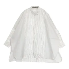 Toujours ストライプコンビビッグシャツ コットン 長袖シャツ ホワイト レディース トゥジュー【中古】6-0618M∞のサムネイル