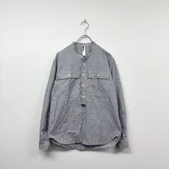 MHL エムエイチエル MARGARET HOWELL マーガレットハウエル ストライプ スタンドカラー プルオーバー シャツ サイズ サイズ M 806-0025のサムネイル