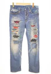 ヒステリックグラマー HYSTERIC GLAMOUR GOD PATCH DENIM 転写ストレッチパンツ 02182AP21 ボトムスその他 ブルー Sサイズ 103MB-1056のサムネイル