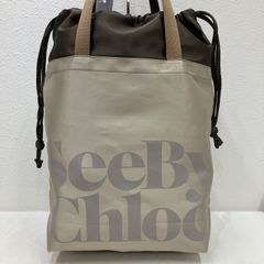 美品 SeeByChloe シーバイクロエ サテン巾着バッグ カーキ - メルカリ