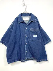 Calvin Klein Jeans カルバンクラインジーンズ ボクシー ショート 半袖 デニム シャツ sizeS/青 ■◆◎メンズのサムネイル