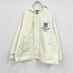 PERSON’S　パーソンズ　フルジップナイロンジャケット　フーデッドジャケット　比翼仕立て　オフホワイト　古着【値引き交渉OK！】のサムネイル