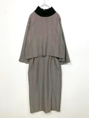 新品 PerlePeche ペルルペッシュ ハイネック ヘリンボーンセットアップ風 ワンピース size38/茶 ■◇ レディースのサムネイル