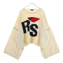 RAF SIMONS (ラフシモンズ) Oversized Instarsia Pull オーバーサイズ RSロゴ刺繍 クルーネックプルオーバーニットセーター ベージュのサムネイル