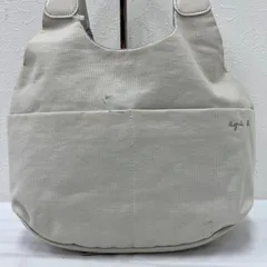 3874　agnes b. 　アニエスベー　トートバッグ　ハンドバッグ　キャンバス　ライトベージュ　レディース　小さめ　ミニ　オフホワイトのサムネイル