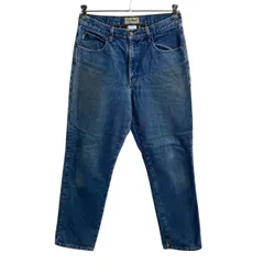 メキシコ製 L.L.Bean デニムパンツ W33 ブルー エルエルビーン ジップアップ 裏地チェック コインポケット デニム ジーンズ 2606-1125のサムネイル