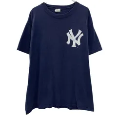 ～00s majestic 半袖 プリントTシャツ XL ネイビー マジェスティック プルオーバー 両面プリント ヤンキース 背番号 夏物 a806-7369のサムネイル