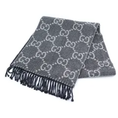 GUCCI (グッチ) GG Jaquard Scarf GGジャガード ウールマフラー グレー 676610 4G200のサムネイル