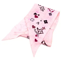 LOUIS VUITTON (ルイヴィトン) ECHARPE SWEET LOVE VIOLET M72294 モノグラム 総柄 スカーフ ピンクのサムネイル
