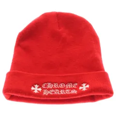 CHROME HEARTS (クロムハーツ) WATCH CAP ワッチキャップ ロゴ刺繍ビーニー ニットキャップ 帽子 レッドのサムネイル