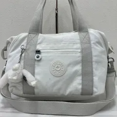 4833 　KIPLING キプリング　2wayショルダーバッグ ハンドバック　トートバッグ　 肩がけ　斜めがけ　ゴリラチャーム付き　ホワイトのサムネイル
