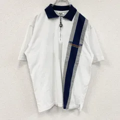 BLACK GANG　ブラックギャング　ハーフジップ半袖ポロシャツ　白　ホワイト　Mサイズ　古着【値引き交渉OK！】のサムネイル